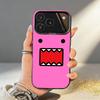 Cute Domo-kun Phone Case For iPhone17,16,15,14,13,12,11,Pro,MAX Gray Matte Silicone Black Cover