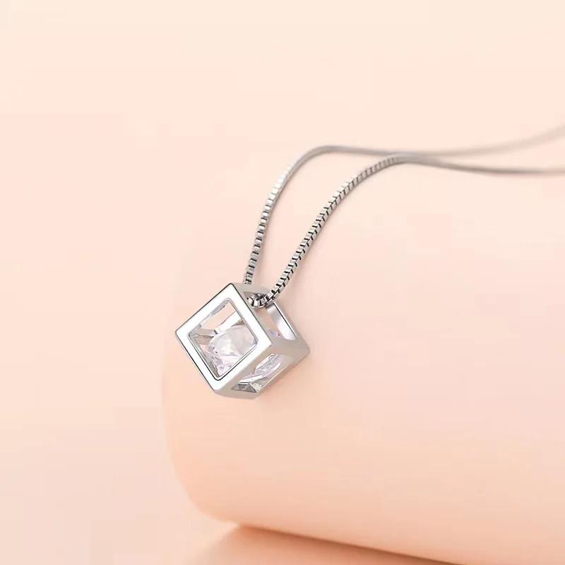 45-60cm Fine Copper Crystal Charms Chain Necklace 18-24 Inches For Women Wedding Lady Charm Jewelry Luxury