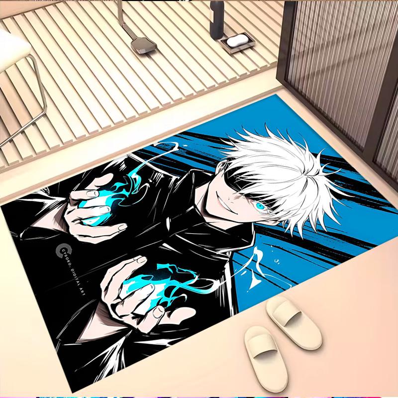 Jujutsu Kaisen Print Rug, Washable Floor Carpet, For Entryway Dorm Laundry Room Office Study, Home Decor Birthday Christmas Gift