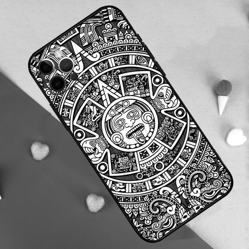 Aztec Calendar Mayan Native Stone Phone Case For iPhone 17 Pro Max 14 15 16 Plus 11 Pro Max 12 13 Mini 16e 17 Air Back Cover