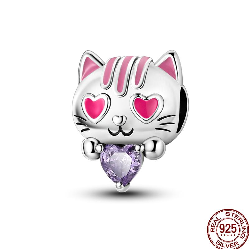 100% Copper Cute Pet Animal Owl Cute Puppy Pink Kitten Charm Beads Suitable For 3Mm Original Bracelet Diy