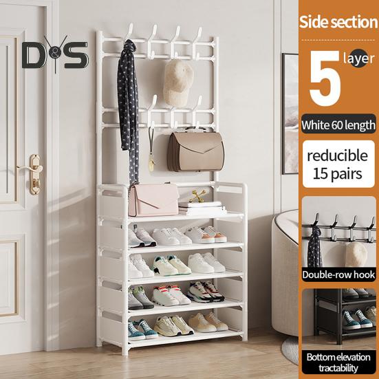 Multi-Layer Shoe Rack Doorway Clothes Hanger High Stability Simple Installation Shoes Shelf Floor-Standing Storage Rack
