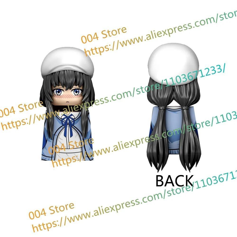18+ Adult Building Block MOC Anime Action Figure Sexy Model Date Cartoon Swimwear Girl Hair Kit Ornament Toy Gift Collection F31