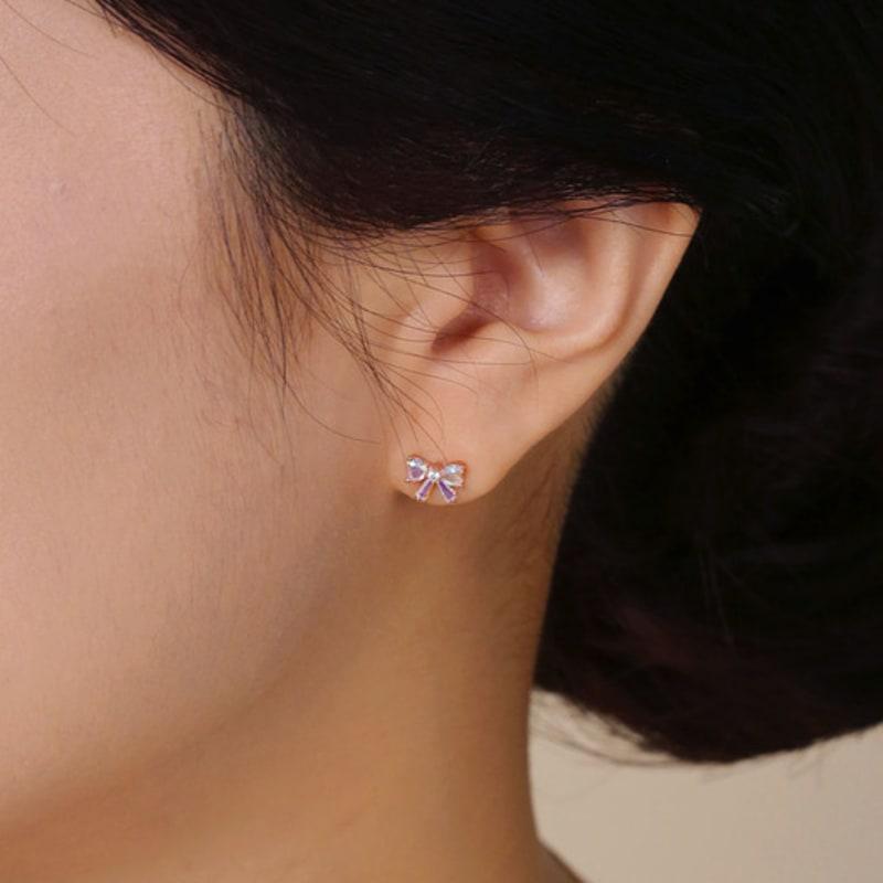 JUDY AND PAUL Diana Color Crystal Ribbon Earrings