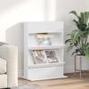 Magazine Shelf with Shelves White 70 x 41 x 96 cm Engineered Wood