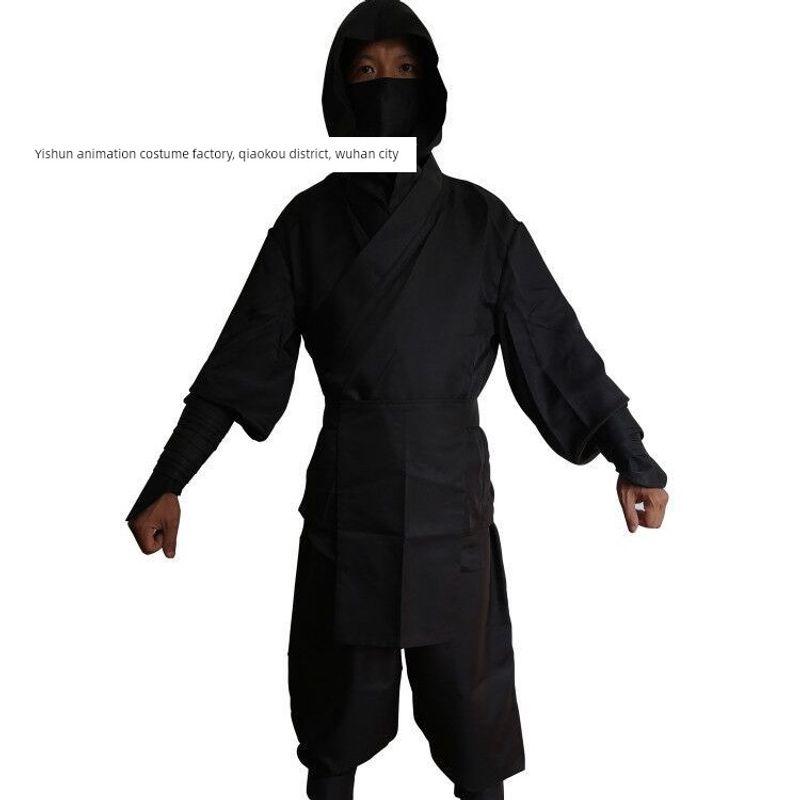 Black Ninja Costume Adult Uniform Set Japanese Samurai Role Play Halloween Costume Japanese Anime