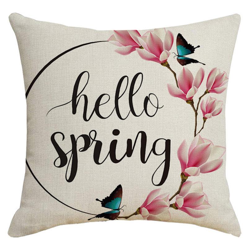 Spring Pillow Case Sofa Waist Pillow Case Garland Truck Light Luxury Home Office Pillow Pillow Case