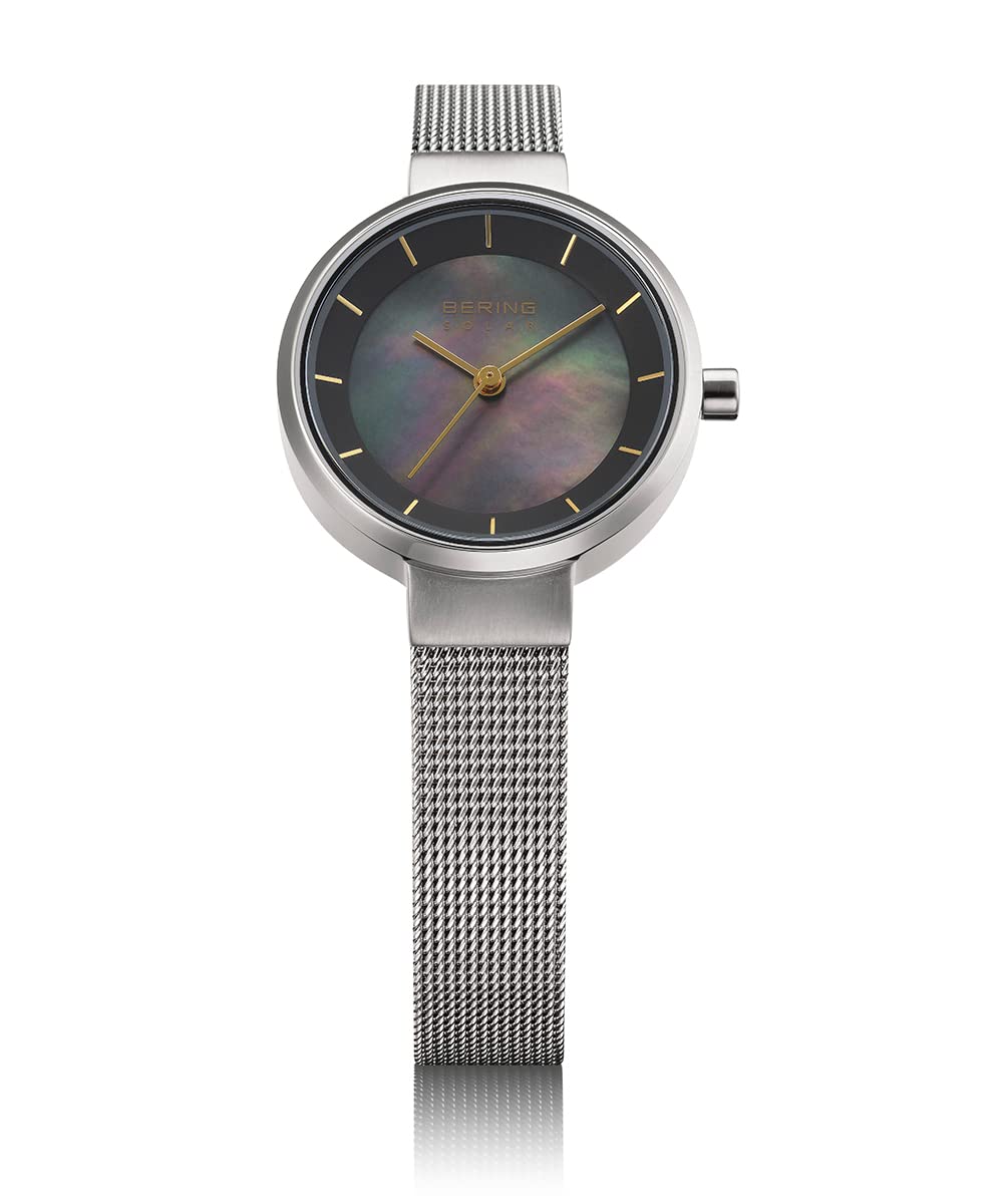 

BERING Solar Japan Gray x Gold и Нержавеющая сталь Сетка Сапфировый Черный Пара Пара Часы [Официально Импортировано] Женские Часы, Эксклюзивные, Серебристый, Ремешок,