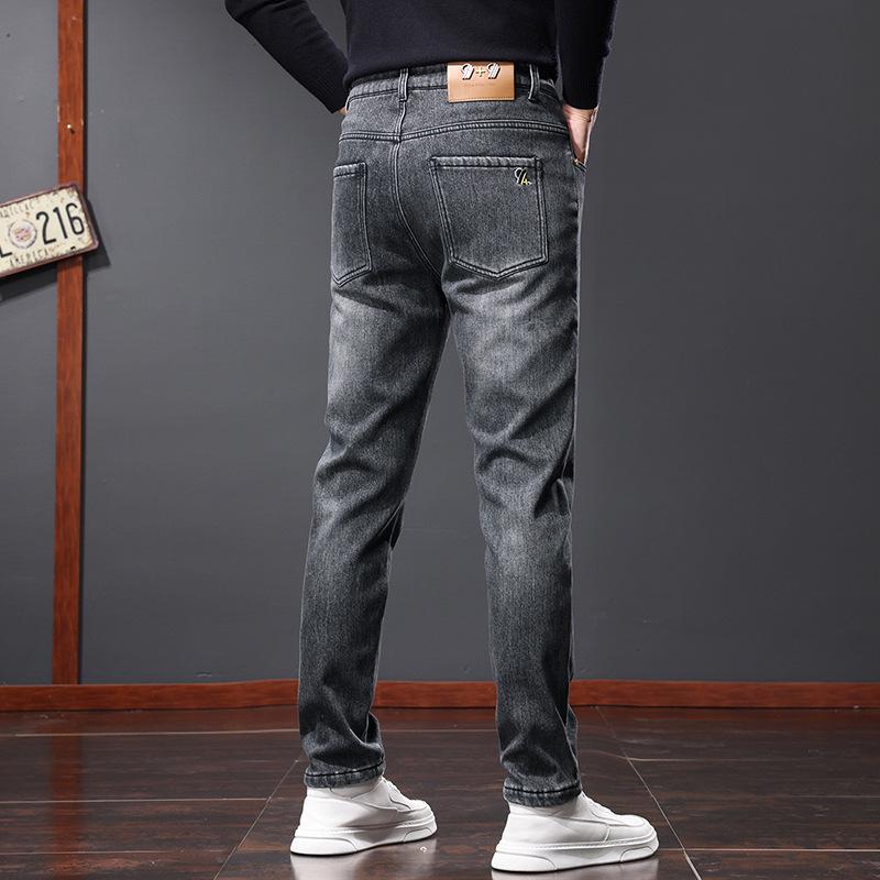 

Прямые мужские джинсы Plus Velvet, мягкие и не выцветающие, идеально подходят для весны и осени. 34 (Waist 27) for 160 lbs