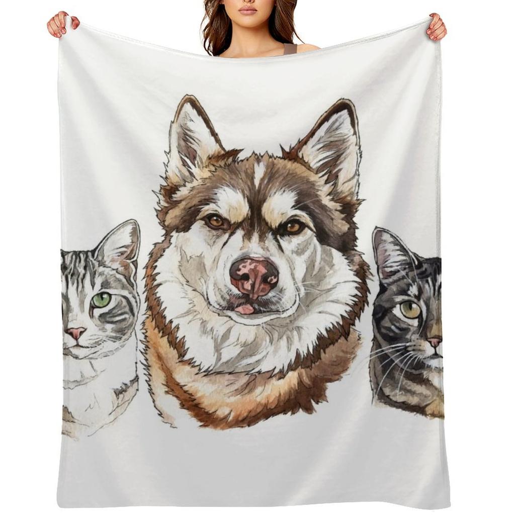 0445(8) Throw Blanket for Winter Softest Plaid On the Sofa Comforter Blankets