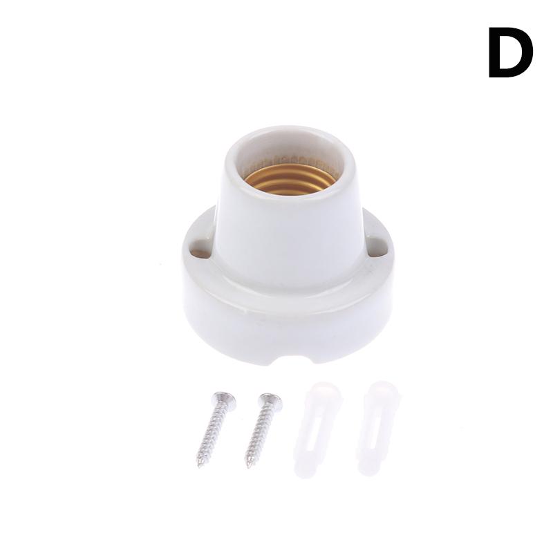 4 Styles High Temperature Resistant All Ceramic Lamp Holder Screw E27 All Copper Core High Quality Ceramic Light Base Holder
