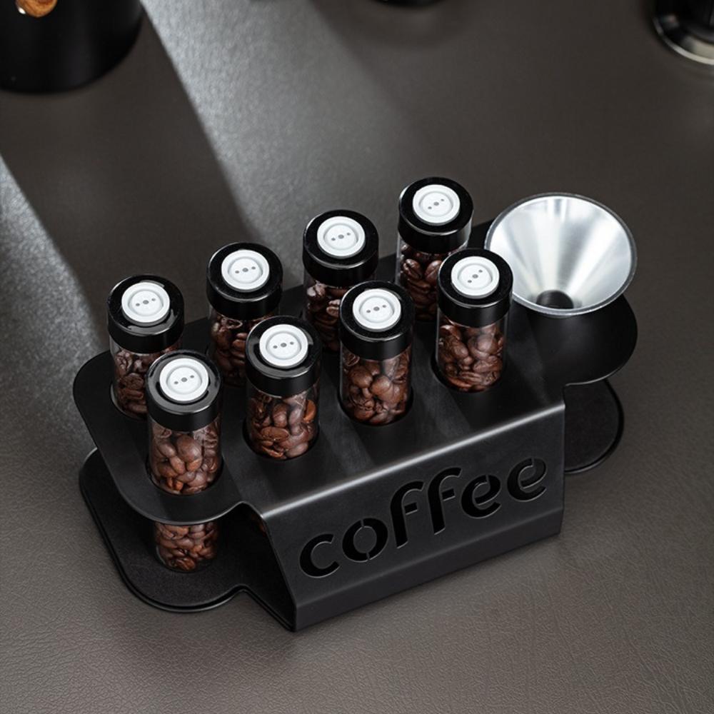 Coffee Bean Sealed Jar Display Rack Transparent Storage Tube with One-way Exhaust Valve Airtight Aroma Jar for Coffee Storage KFS-fc98