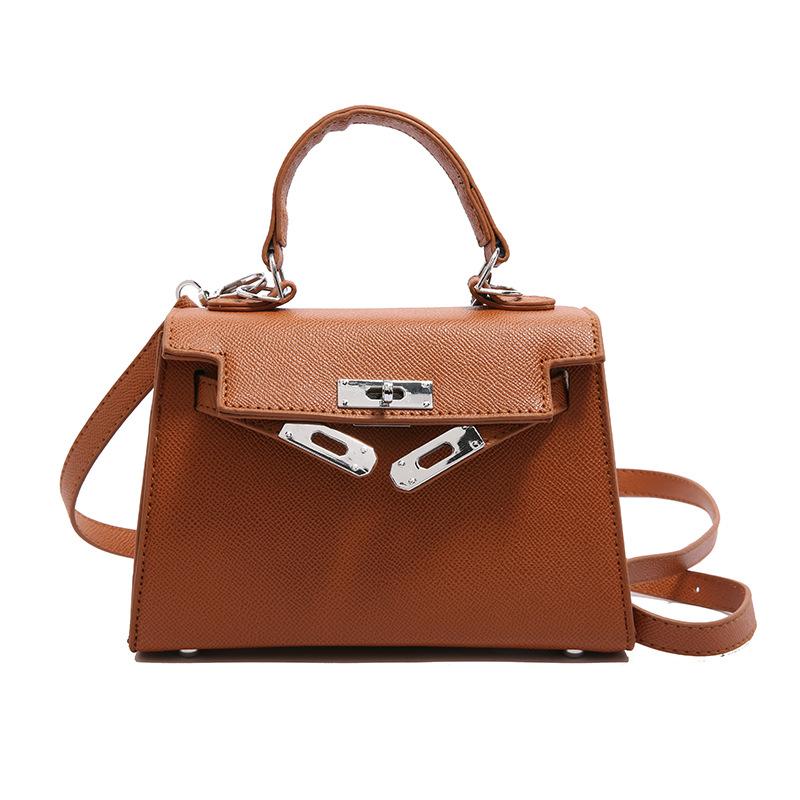 

Textured Lock Portable Small Square Bag Women s 2025 Spring New Classic Shoulder Messenger Bag Fashion Kelly Bag