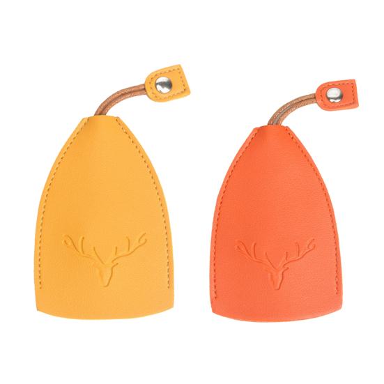 2Pcs Key Holder Pull-Out Key Case Protective Keychain Pendant Faux Leather Hidden Key Chain