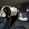 Seat Support Cute 3D Printed Cushion Car Headrest Seat Belt Shoulder Cover Car Neck Pillow Dog Cat