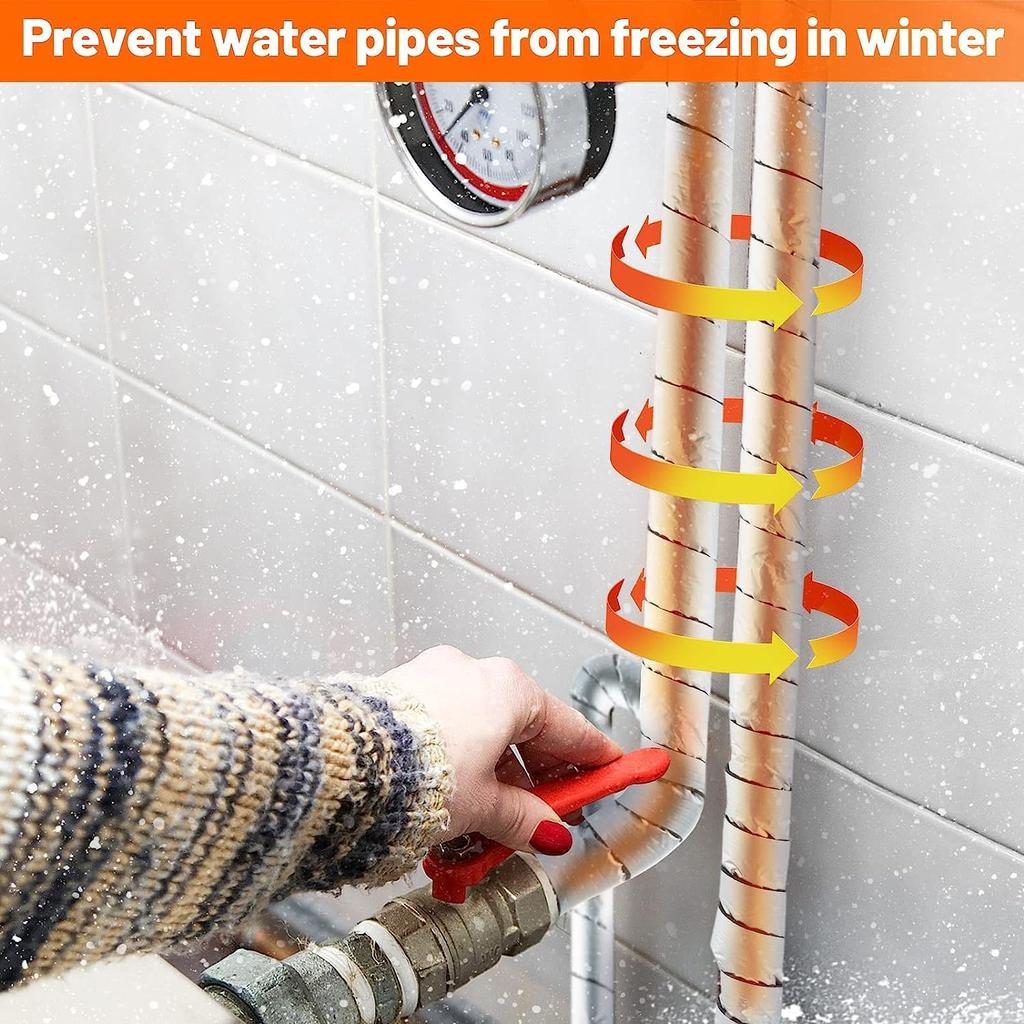 Frostschutzrohrwickelband für den Winter Selbstklebendes Aluminiumfolien-Isolierband für Außenwasserleitungen Kälteschutz