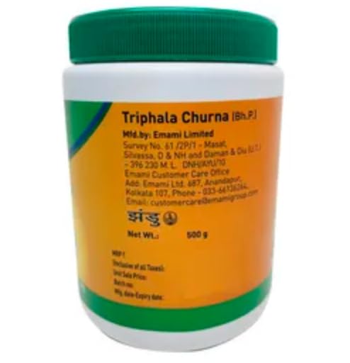 Zandu Triphala Churna 500Gm Pack Of 1 Natural Ayurvedic Digestive Powder For Constipation Relief