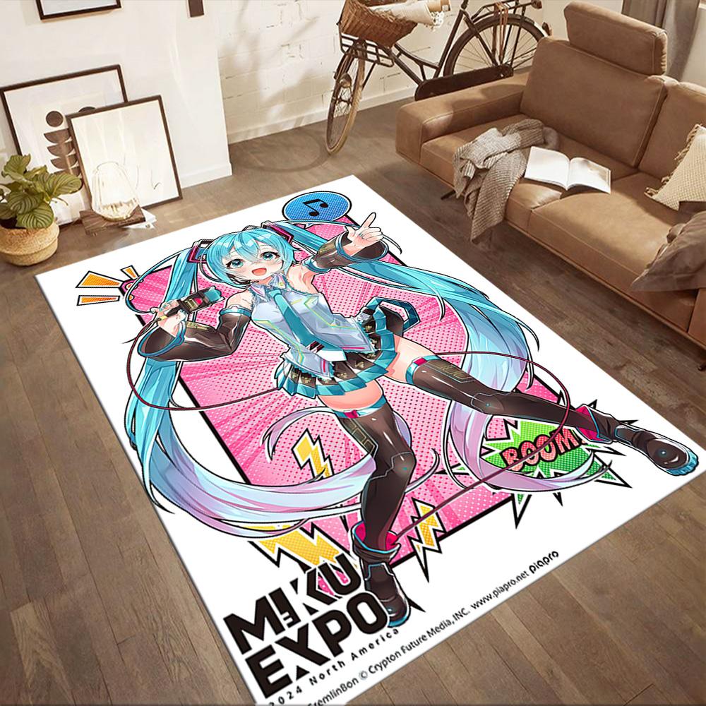 Hatsune Miku Square rugs are a great choice for living rooms, bedrooms, home décor, and as gifts.