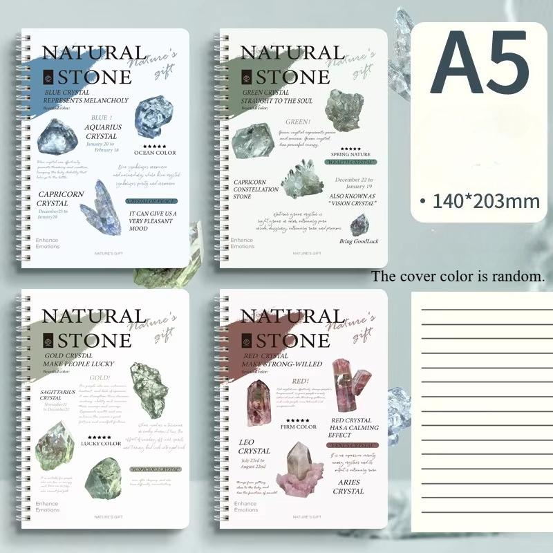 1pc A5 Cartoon Line Coil Notebook Hard Cover Kawaii Korean Stationery School Supplies for Students Back To School