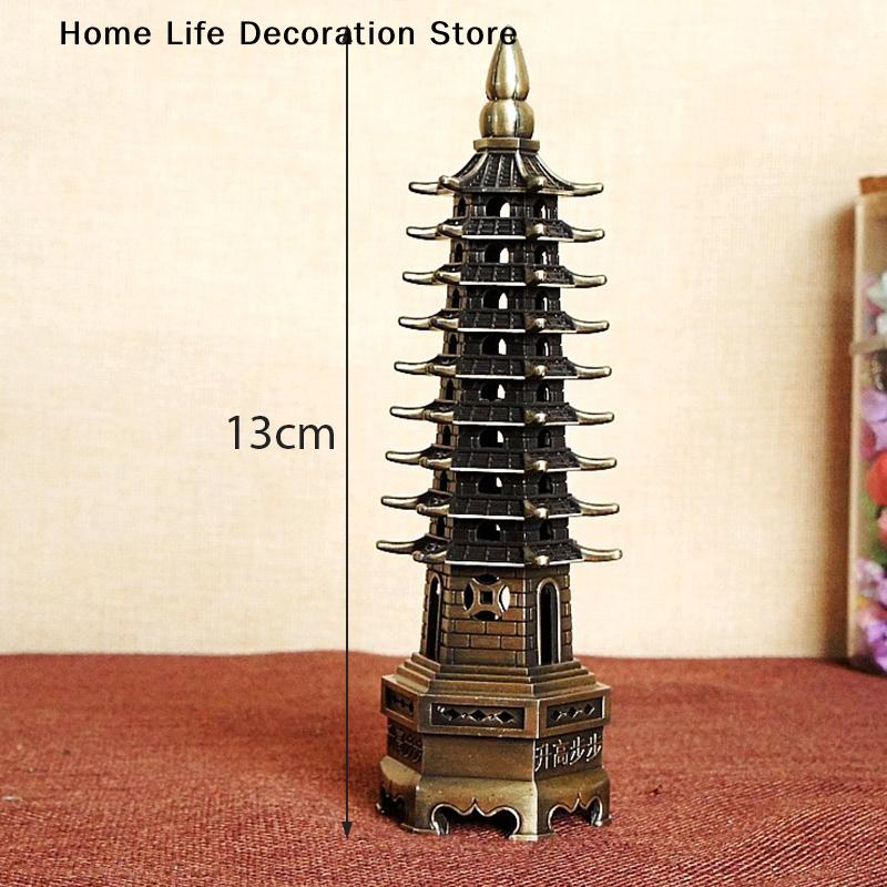 Slitina zinku Feng Shui Vzdělávací věž Devět úrovní Pagoda Wen Chang Pro vzdělání a kariéru a růst podnikání Stolní ozdoby