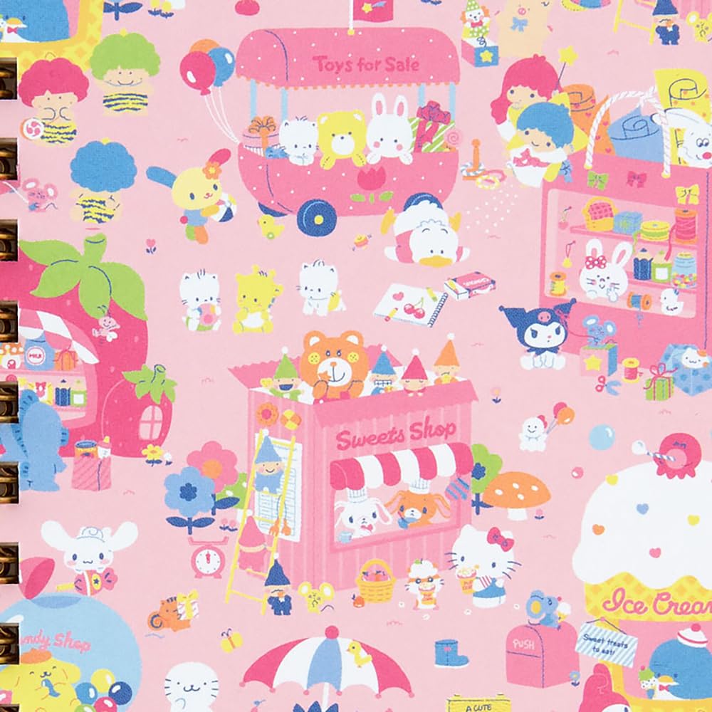 Sanrio B7 Ring Note Sanrio Characters X 10 X Character 091723 12.8 1.5cm