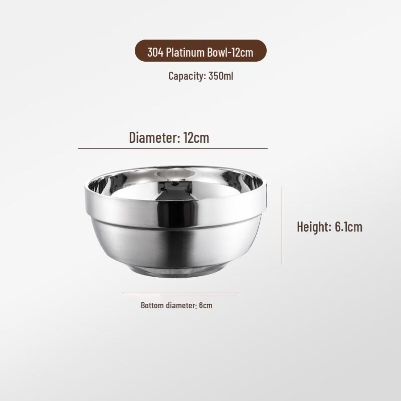 MOLUONA 304 Stainless Steel Double-Layer Insulated Bowl