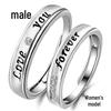 Korean Style Silver Plated "LOVE" Eternal Couple Rings, Adjustable Set for Men and Women