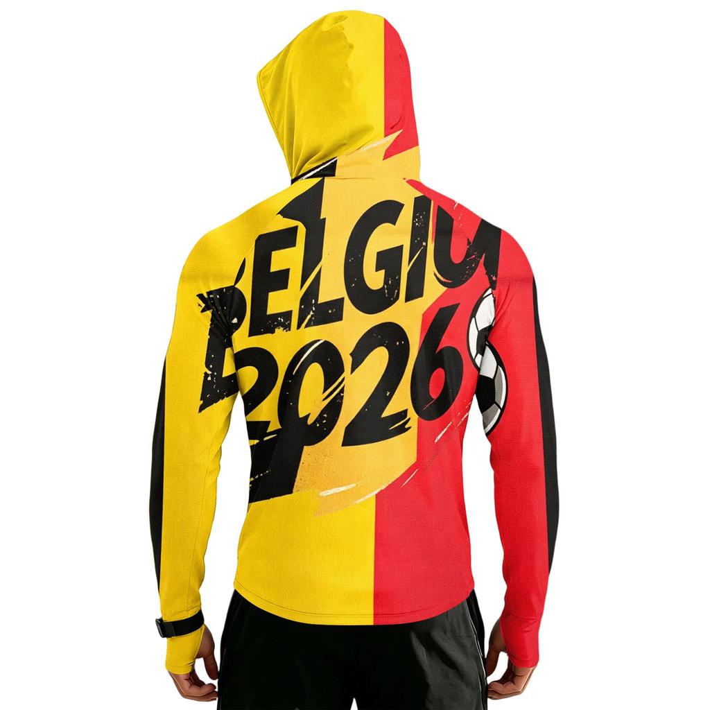 Men's Casual Raglan Sleeve Hooded Long Sleeve Sun Protection Jacket Lightweight Zip Up Soccer Graphic Print Outdoor Windbreaker