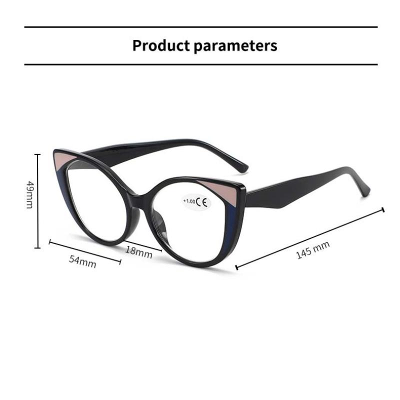 Men Women Fashion New Cat Eye Full Frame Reading Glasses Stylish Personalized High Definition Anti-Blue Light Farsighted Glasses