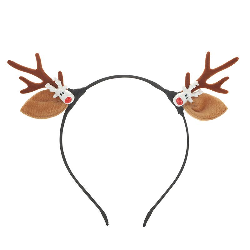Cartoon Cute Deer Antler Hairband & Clip: Women's Christmas Accessory