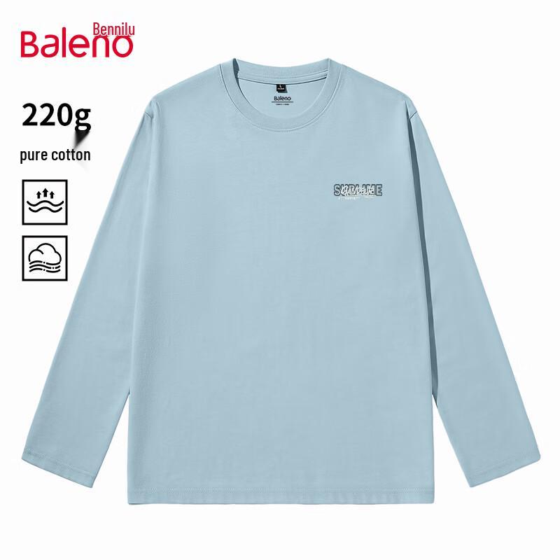 Baleno Men's Basic Long-Sleeve Pure Cotton T-Shirt