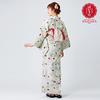 [Kyoto Kimono Yuzen] Yukata Set (Yukata & Obi) Women's Kimono, Haibara Yaguruma-sou (White-Green)