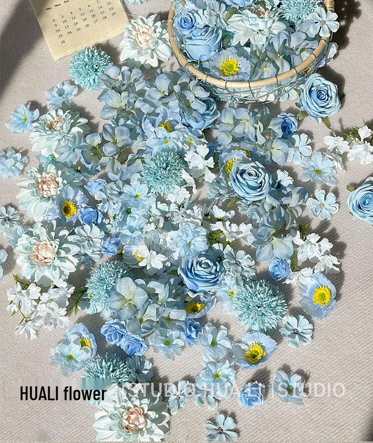 Blue Series Mix & Match DIY Handcrafted Small Flower Heads for Hairpins, Headdress, Wreath, and Flower Wall Decoration