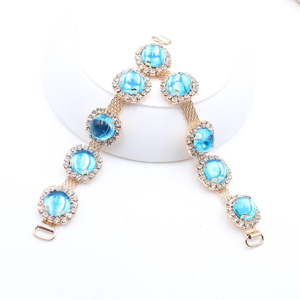 1 piece of multi-color side 115mm rhinestone shoe buckle clothing bikini chain DIY beach flip flops clothing decoration chain