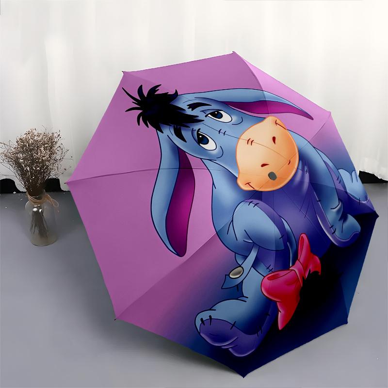 Disney Eeyore,Donkey,Sadness Manual Opening and Closing Umbrella - 8-Rib Reinforced Folding Design, Lightweight and Portable, Suitable for D