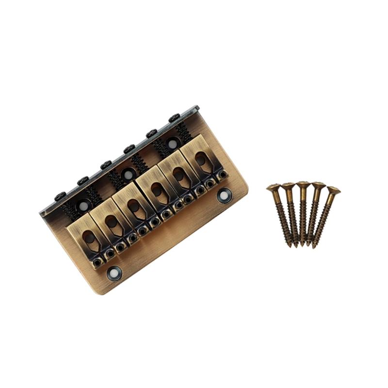 6 String Fixed Bridge Electric Bass Bridge Adjustable String Bass Bridge Bass Hardware Metal Texture for Electric Bass