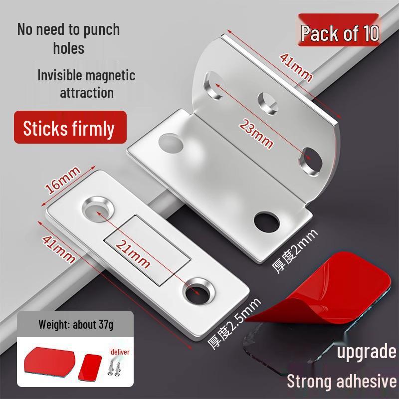Punch-Free L-Shaped Magnetic Door Stop & Lock