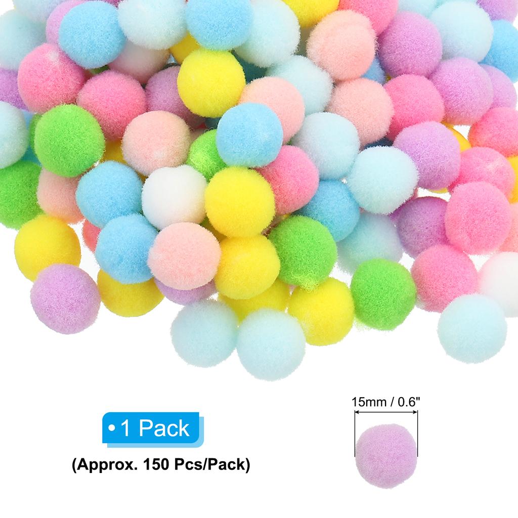 Pom Poms for Crafts Fuzzy Pastel Pom Pom Balls for Art Supplies DIY Creative Craft Material Handicraft Decorations, Colorful