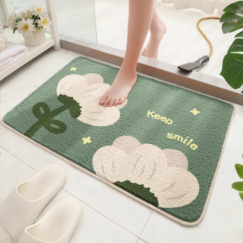 Bathroom Floor Mat Absorbent Toilet Door Foot Mat Household Thickened Non-slip Toilet Toilet Imitation Cashmere Carpet