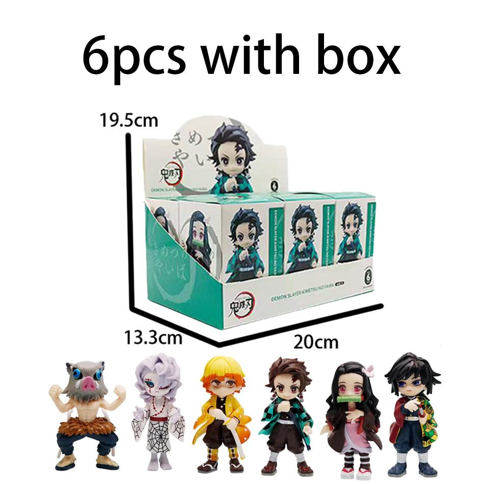 Latest Anime Demon Slayer Figure Blind Box 8cm Kamado Tanjirou Kamado Nezuko Mini Cute Edition Pvc Doll Toy Desktop Ornament Gift