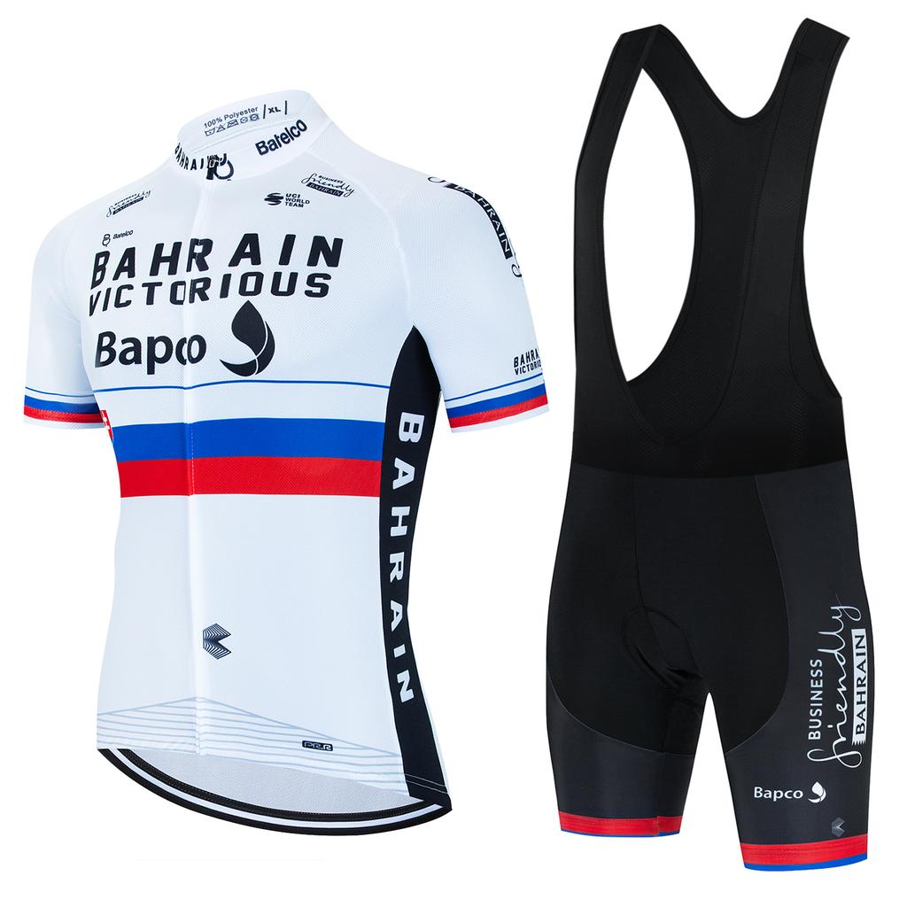 Bahrain Victorious Team 2024 Summer Men Anti-UV Cycling Jersey Set Breathable Racing Sport Bicycle Jersey MTB Cycling Clothing
