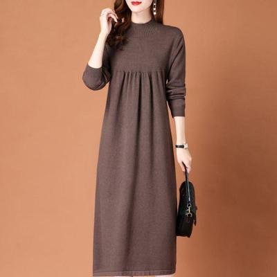 Vestito a Maglia Donna Primavera Autunno Nuovo Abito Maglione di Alta Gamma Cappotto Strato Interno Gonna
