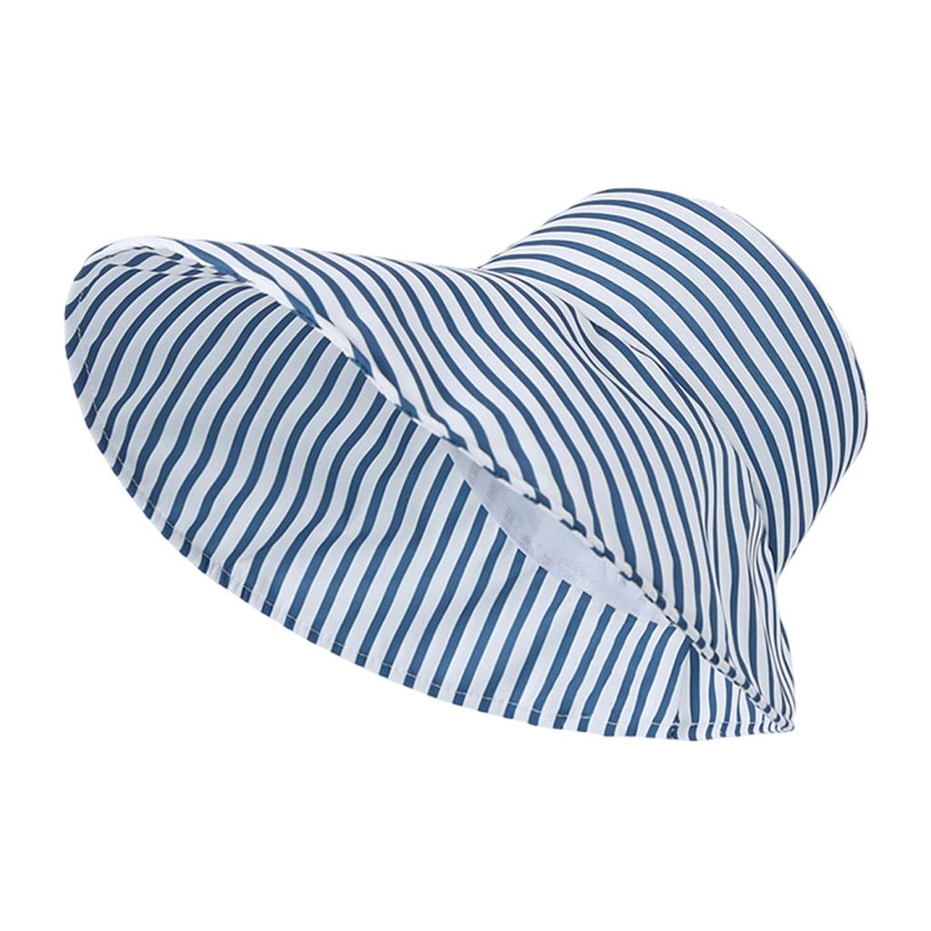 Wide Brim Summer Sun Hat Breathable Outdoor UV Protections Beach Sun Cap Stripe Hat for Fishing Hiking Camping Traveling