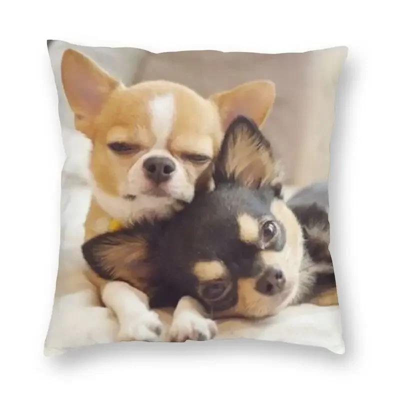 Personalized Chilly Chihuahua Square Pillow Case Home Decorative Pet Dog Cushions Throw Pillow for Car Double-sided Printing