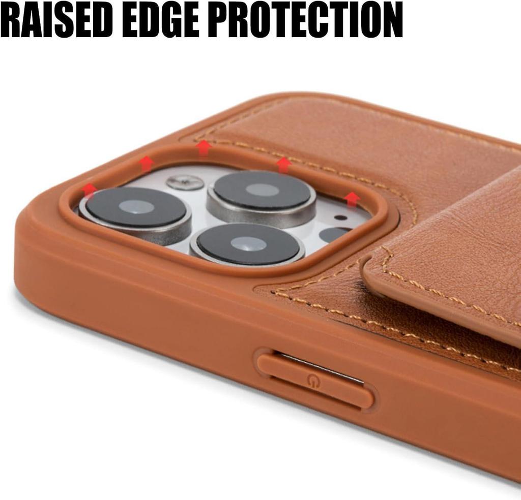 iPhone 17 Leather Magnetic Stand Case with Card Slot