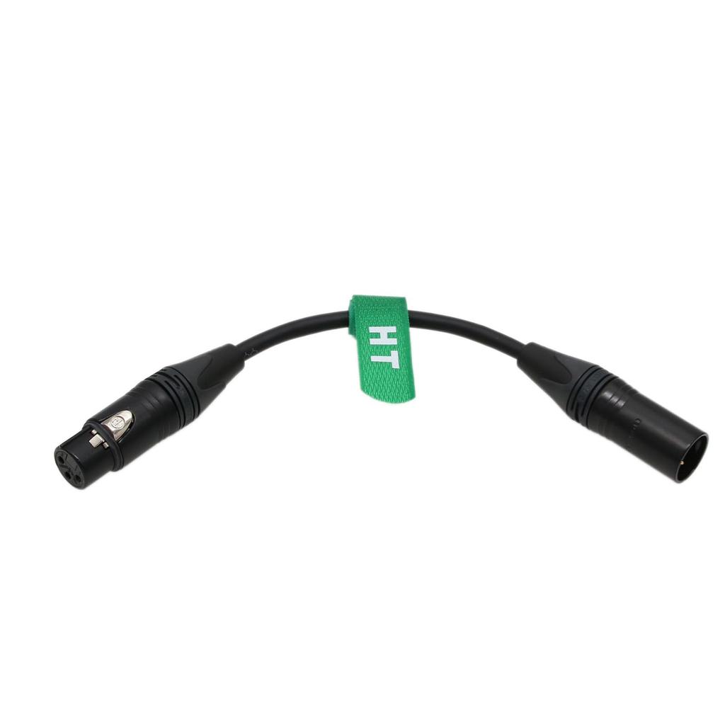 HangTon XLR 4-Pin Male to XLR 3-Pin Female Adapter Power Extension Cable, Red, for ARRI, Canon, Sony Camera Lights, 12-24V, 20cm
