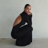 2023 Autumn/Winter Women's Fashion: Sexy Backless Slim-Fit Round Neck Long Sleeve Dress