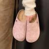 2025 New Suede Women Slippers Fashion Cork Footbed Beach Slippers Soft Cork Nonslip Slippers With Arch Support