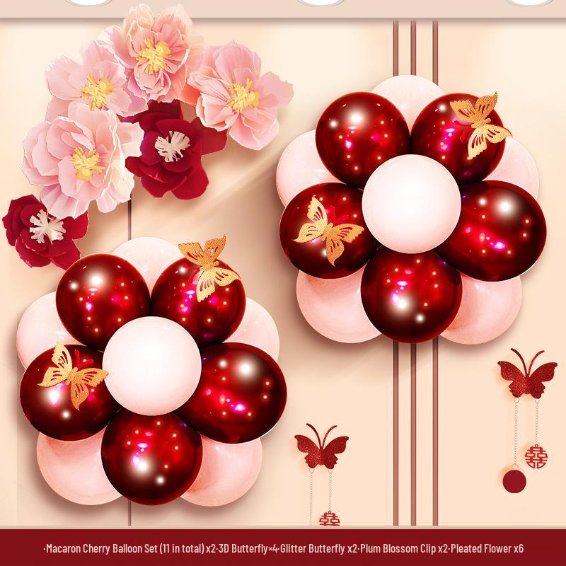 Romantic Wedding Balloon & Wall Sticker Set for Bridal Chamber and Engagement Décor