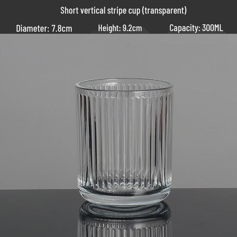 Vertical Stripe Glass Mouthwash Cup